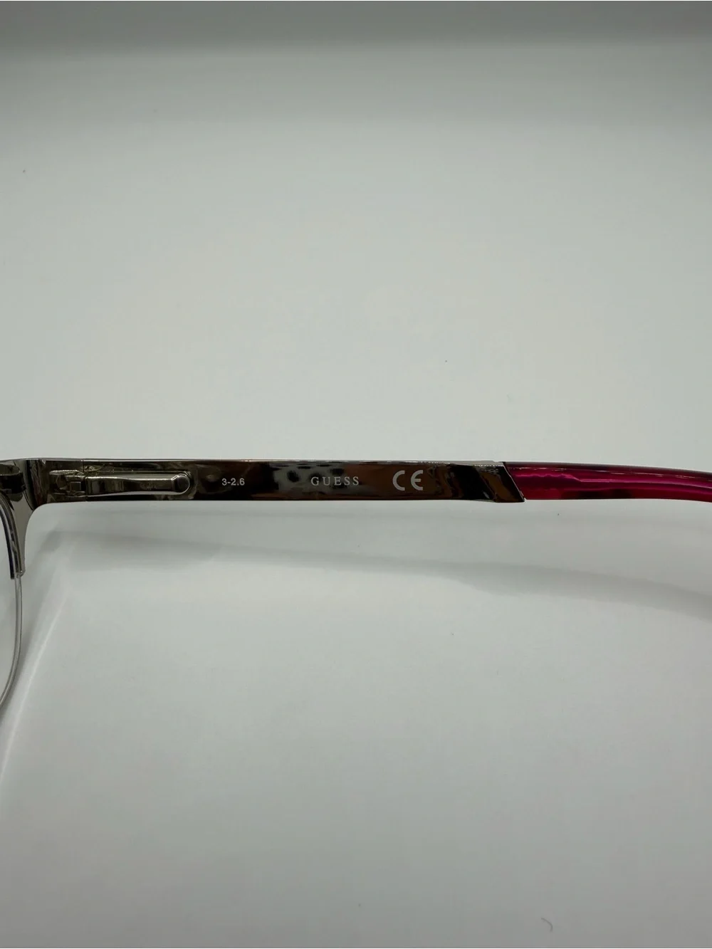 Guess Semi-Rim Petite Fit Eyeglass Frames in Black with Pink Temple Tips
